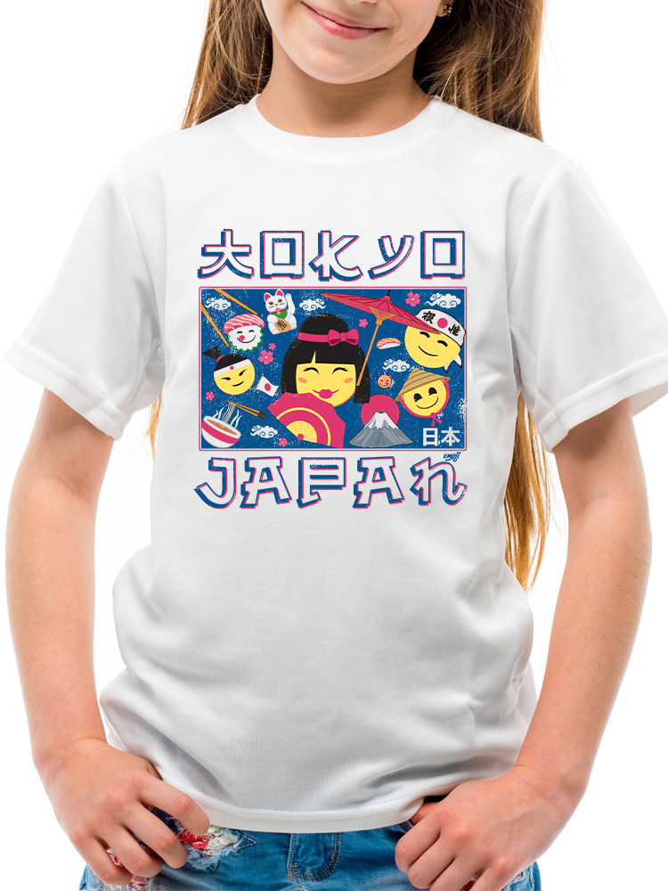 Japanisches Streetwear Emoji - Geisha, Sushi, Ramen, Fuji Jugend T-Shirt - Bild 21 von 24