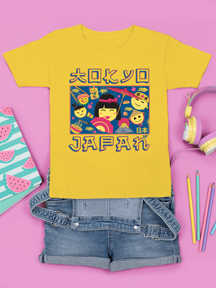 Japanisches Streetwear Emoji - Geisha, Sushi, Ramen, Fuji Jugend T-Shirt - Bild 15 von 24