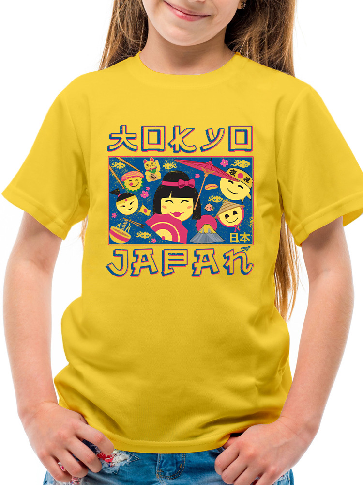 Japanisches Streetwear Emoji - Geisha, Sushi, Ramen, Fuji Jugend T-Shirt - Bild 13 von 24