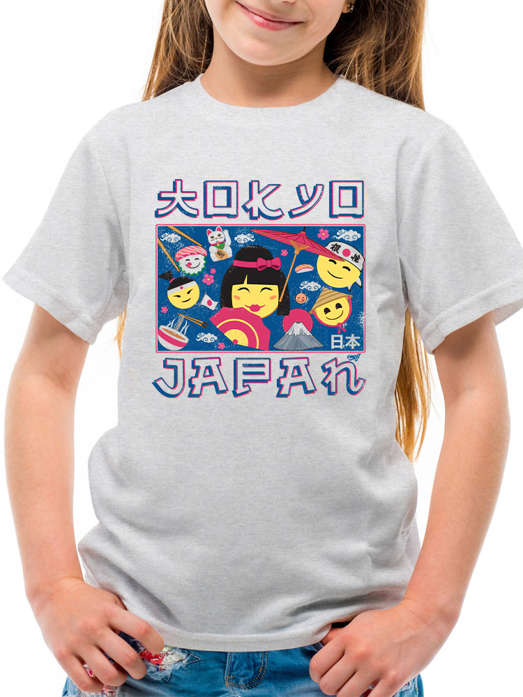 Japanisches Streetwear Emoji - Geisha, Sushi, Ramen, Fuji Jugend T-Shirt - Bild 5 von 24