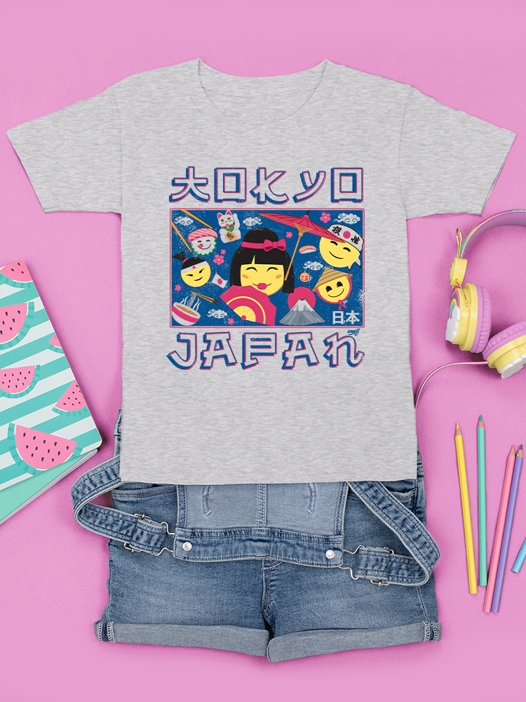 Japanisches Streetwear Emoji - Geisha, Sushi, Ramen, Fuji Jugend T-Shirt - Bild 7 von 24