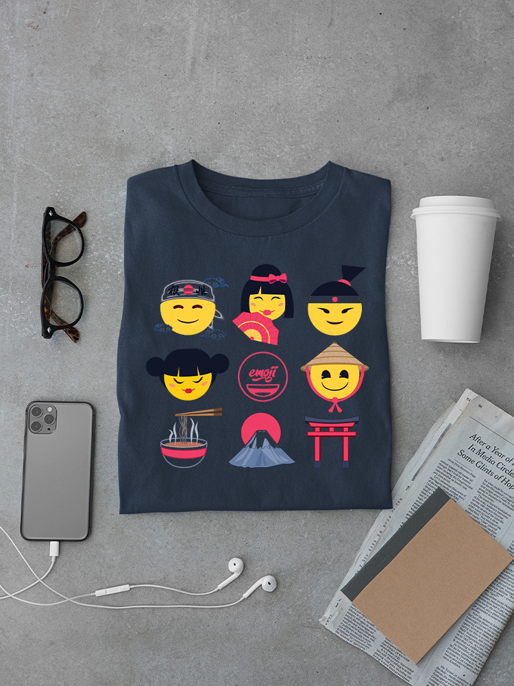 Japanische Emoji Symbole - süßes kulturelles Set Grafik Herren T-Shirt - Bild 7 von 12