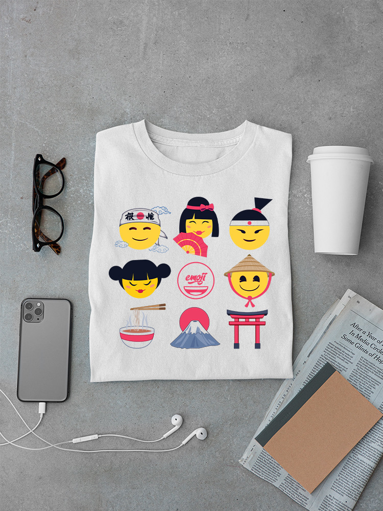 Japanische Emoji Symbole - süßes kulturelles Set Grafik Herren T-Shirt - Bild 11 von 12
