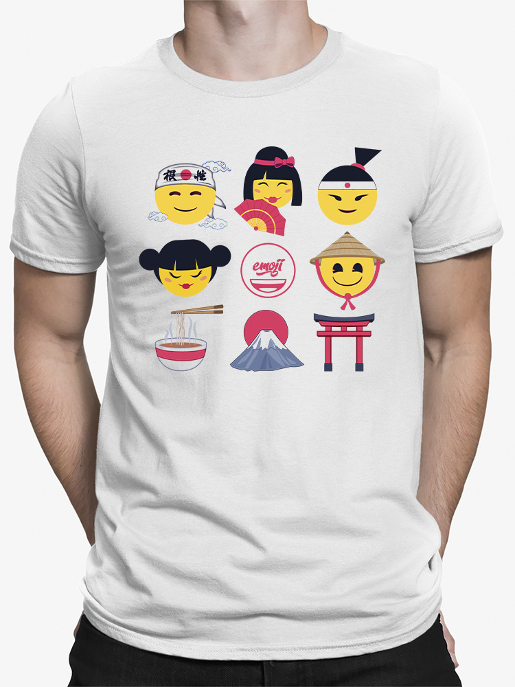 Japanische Emoji Symbole - süßes kulturelles Set Grafik Herren T-Shirt - Bild 9 von 12