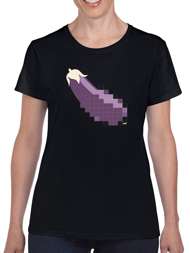 Pixel Aubergine Fun Emoji - Retro Meme Art Design Damen T-Shirt - Bild 9 von 32