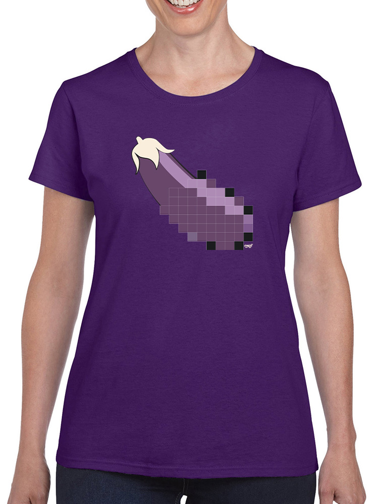 Pixel Aubergine Fun Emoji - Retro Meme Art Design Damen T-Shirt - Bild 17 von 32