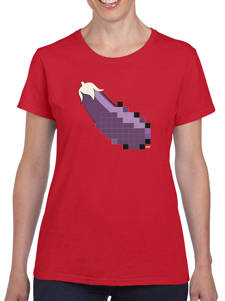Pixel Aubergine Fun Emoji - Retro Meme Art Design Damen T-Shirt - Bild 21 von 32
