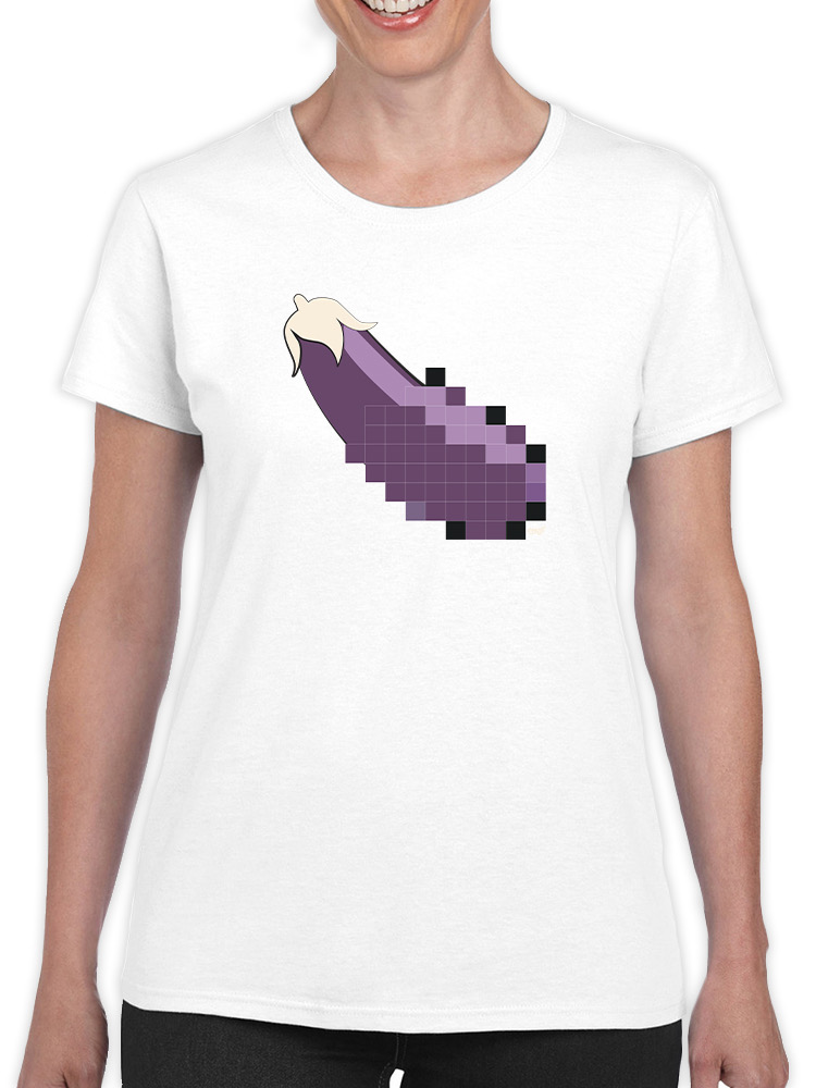 Pixel Aubergine Fun Emoji - Retro Meme Art Design Damen T-Shirt - Bild 29 von 32