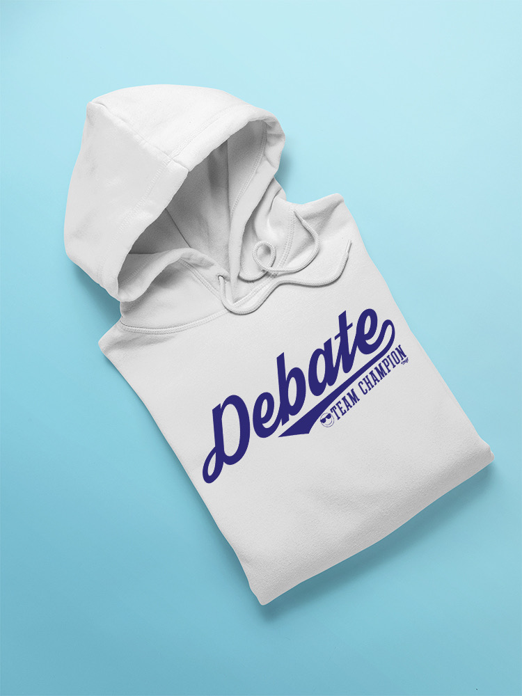 Debate Team Champion - Felpa con cappuccio uomo grafica parole vincenti - Foto 15 di 16