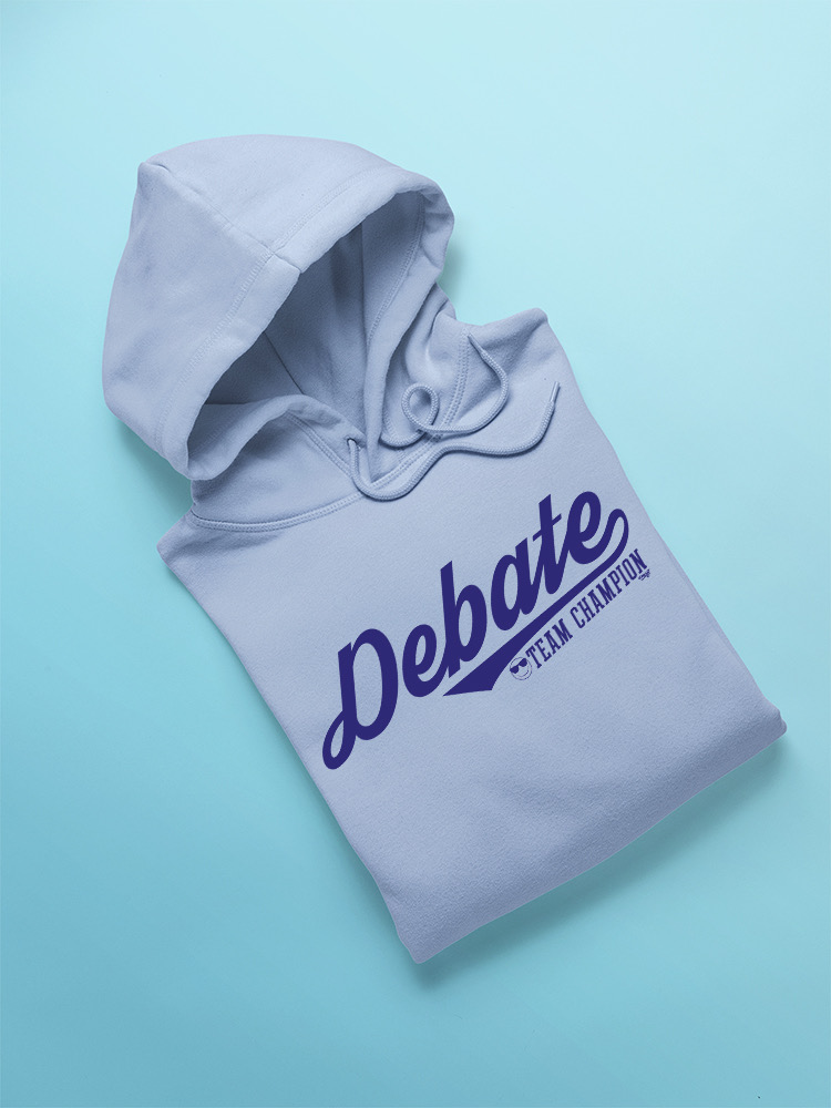 Debate Team Champion - Felpa con cappuccio uomo grafica parole vincenti - Foto 7 di 16