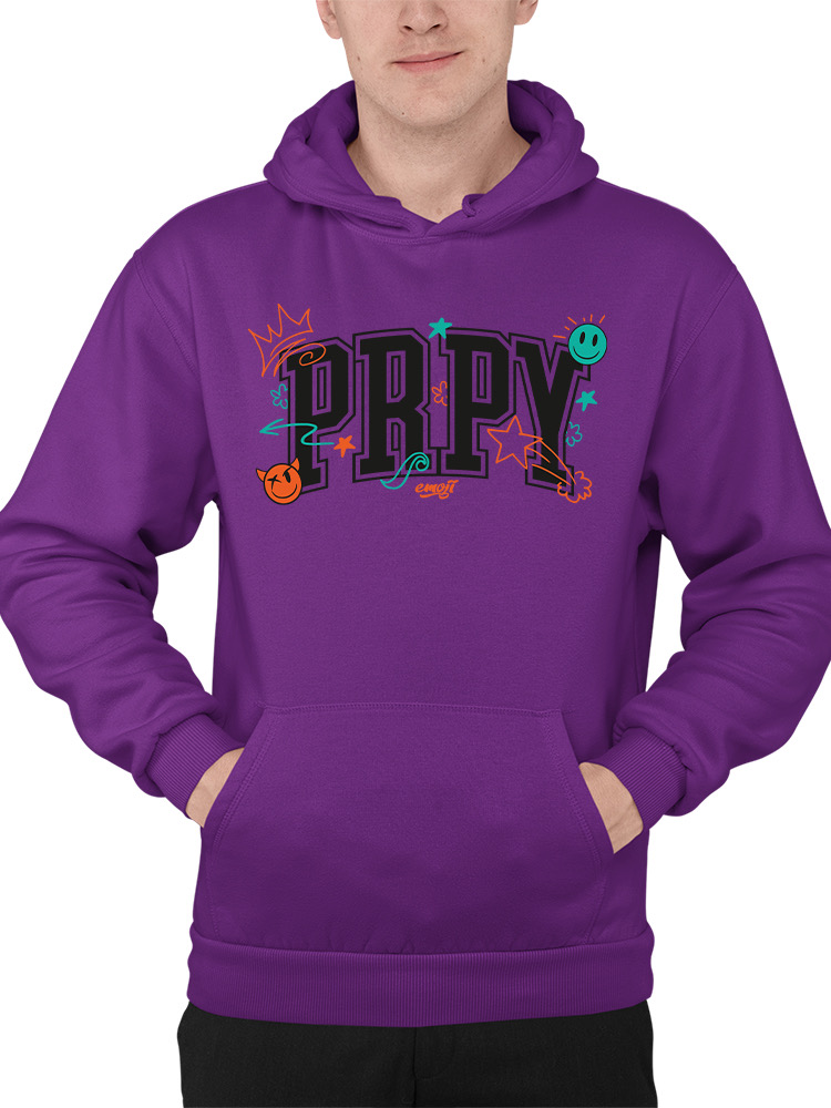 PRPY Street Graphic - Playful Symbols Art Design Men's Hoodie - Picture 9 of 20