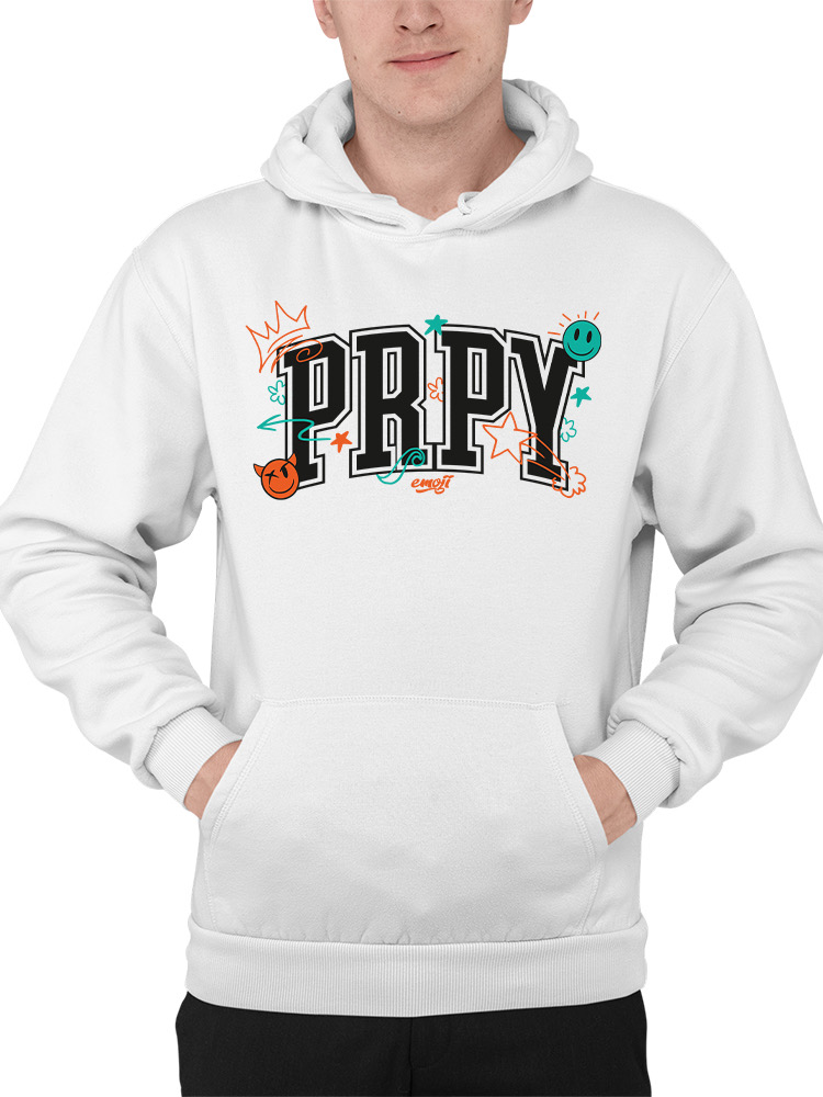 PRPY Street Graphic - Playful Symbols Art Design Men's Hoodie - Picture 17 of 20