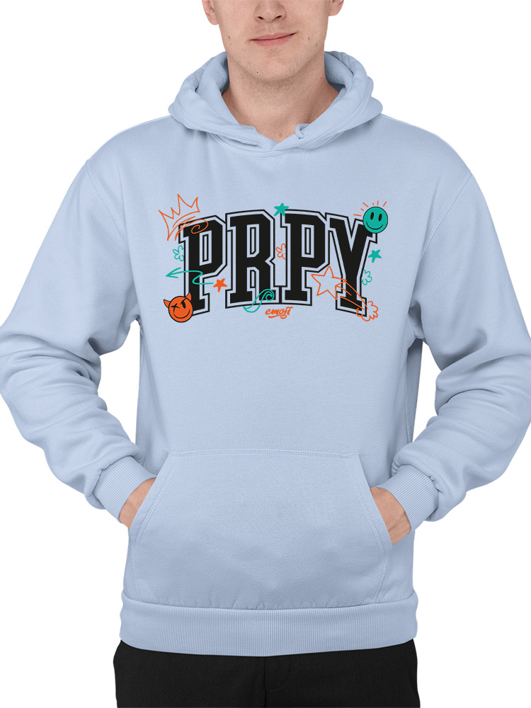 PRPY Street Graphic - Playful Symbols Art Design Men's Hoodie - Picture 5 of 20