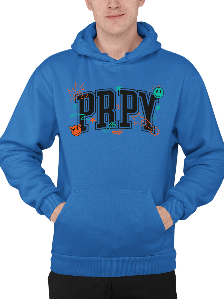 PRPY Street Graphic - Playful Symbols Art Design Men's Hoodie - Picture 13 of 20