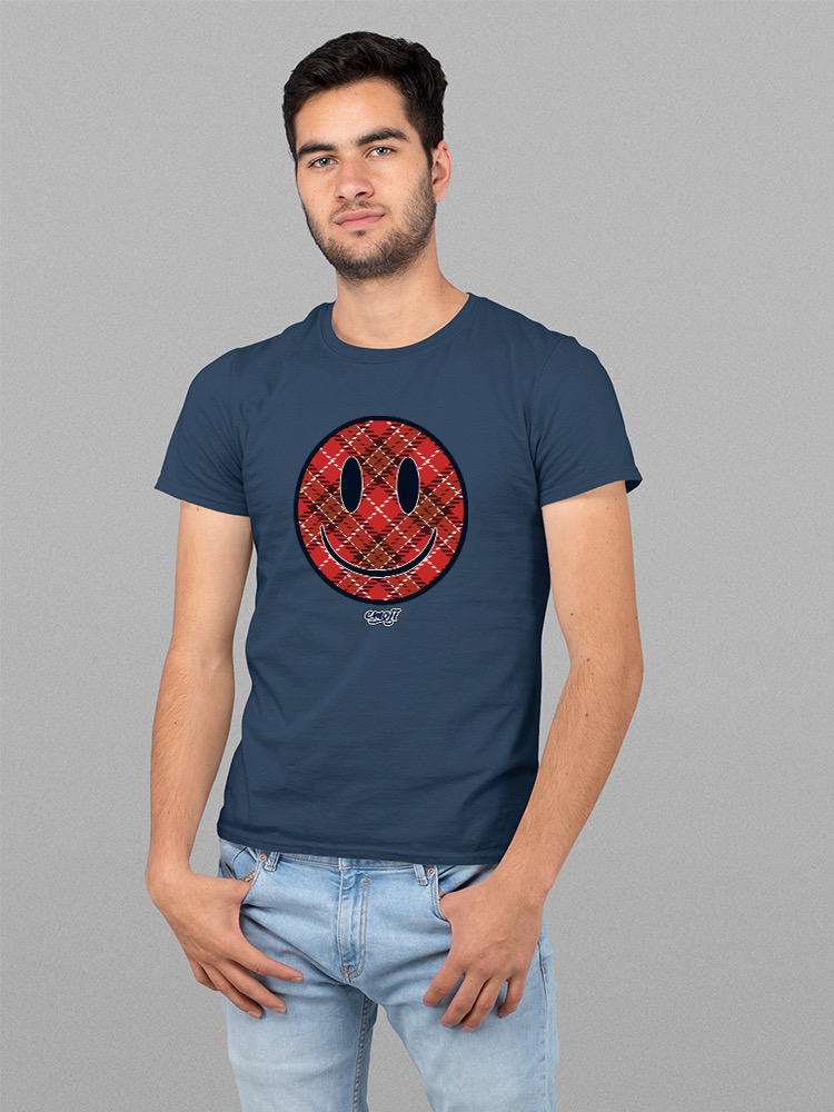 Offiziell lizenziertes Emoji Plaid Smile - kariertes Emoji Design Herren T-Shirt - Bild 14 von 24