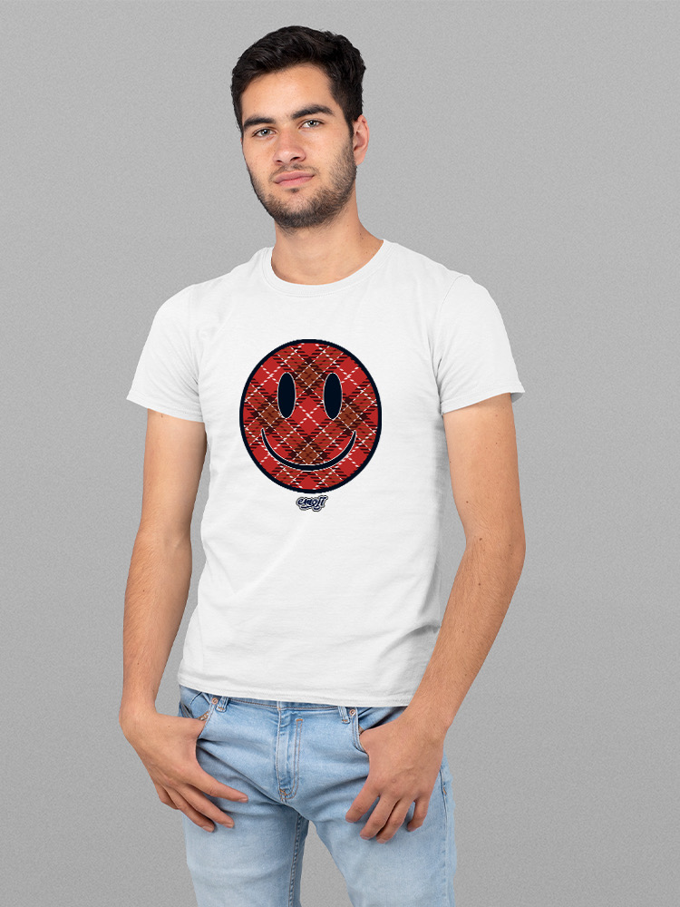 Offiziell lizenziertes Emoji Plaid Smile - kariertes Emoji Design Herren T-Shirt - Bild 22 von 24