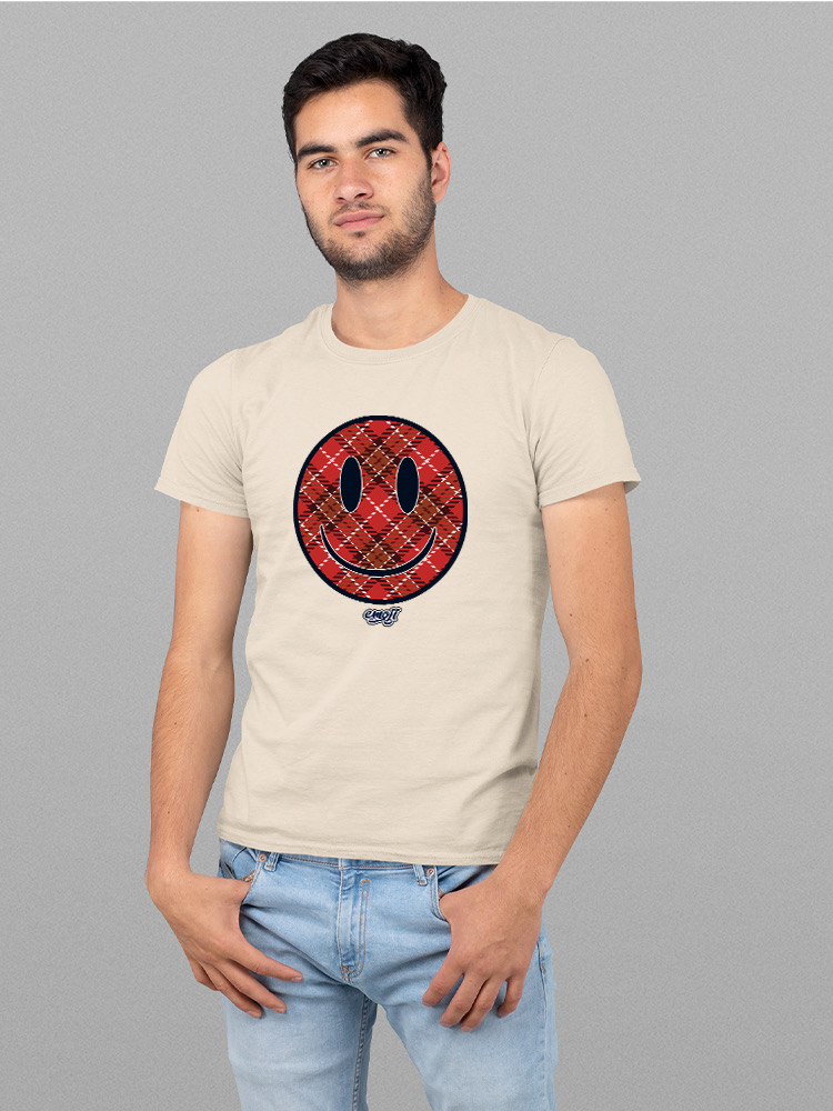 Offiziell lizenziertes Emoji Plaid Smile - kariertes Emoji Design Herren T-Shirt - Bild 10 von 24