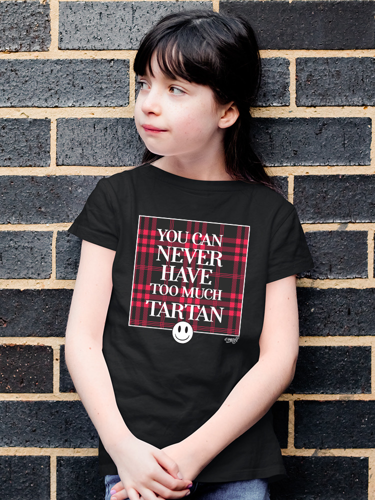 Never Enough Tartan - Bold Plaid Statement Graphic Youth's T-shirt - Picture 10 of 20