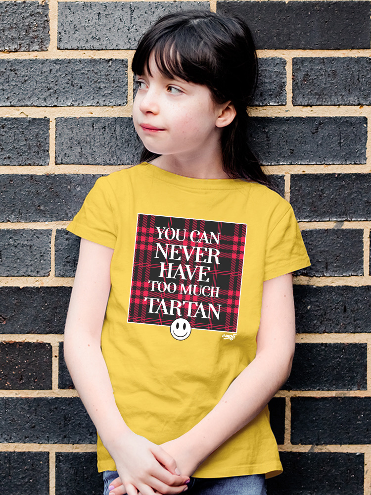 Never Enough Tartan - Bold Plaid Statement Graphic Youth's T-shirt - Picture 14 of 20