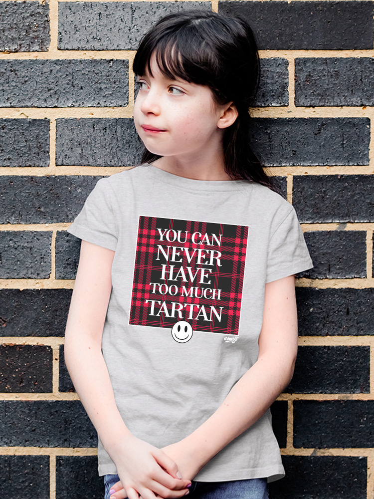 Never Enough Tartan - Bold Plaid Statement Graphic Youth's T-shirt - Picture 6 of 20