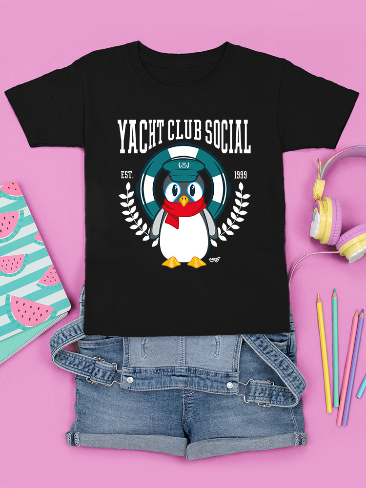Yacht Club Social Penguin Design – Nautical Charm Youth's T-shirt - Picture 7 of 20