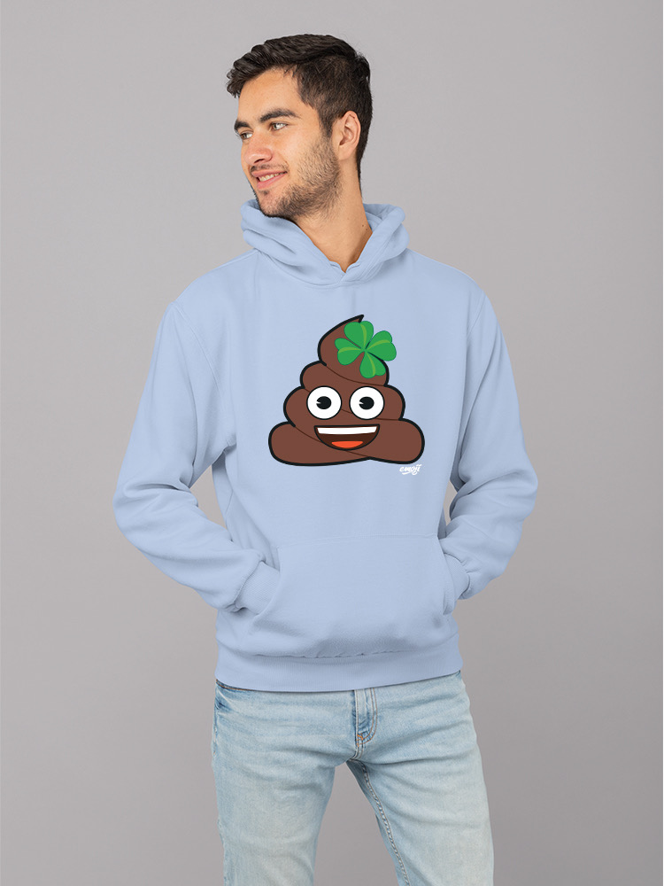 Lucky Poo Emoji - Divertido diseño de trébol con capucha para hombre - Imagen 10 de 28