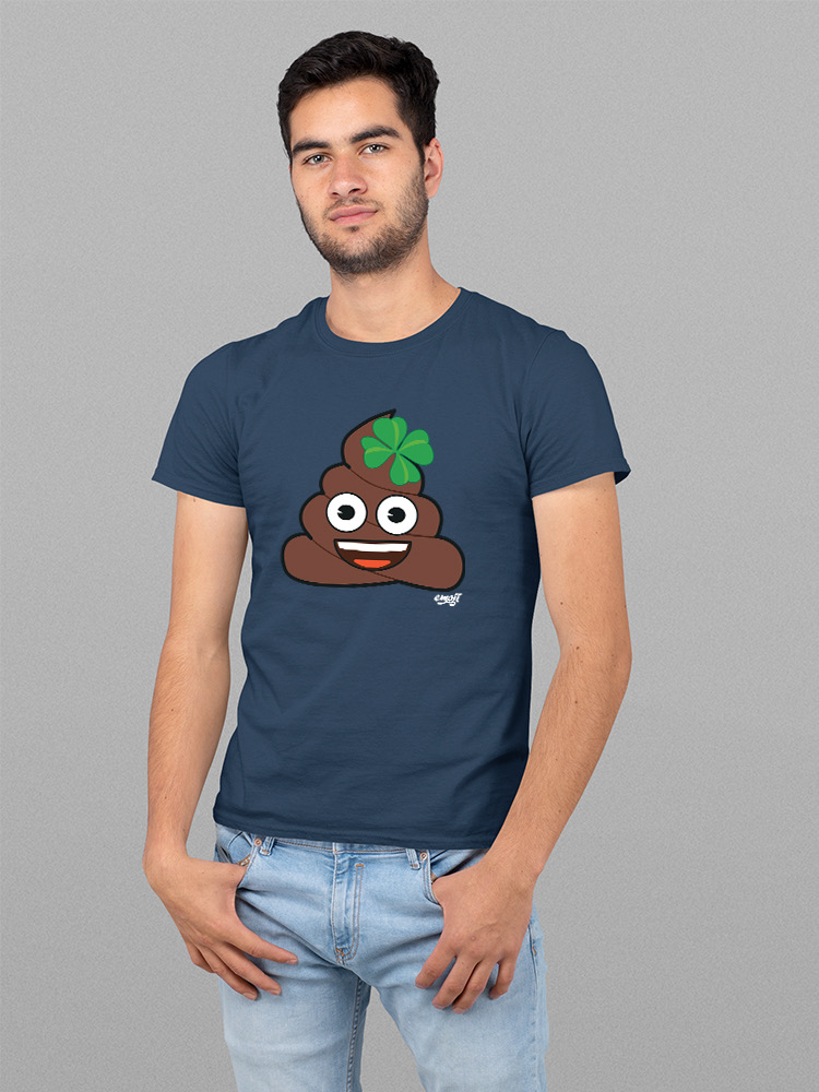 Officially Licensed Emoji Lucky Poo - Fun Clover Design Men's T-shirt - Picture 14 of 24