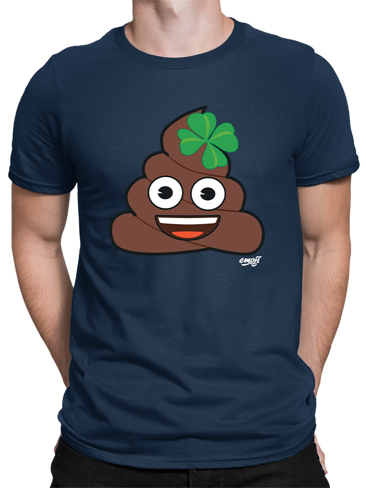 Officially Licensed Emoji Lucky Poo - Fun Clover Design Men's T-shirt - Picture 13 of 24
