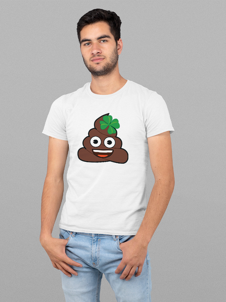 Officially Licensed Emoji Lucky Poo - Fun Clover Design Men's T-shirt - Picture 22 of 24
