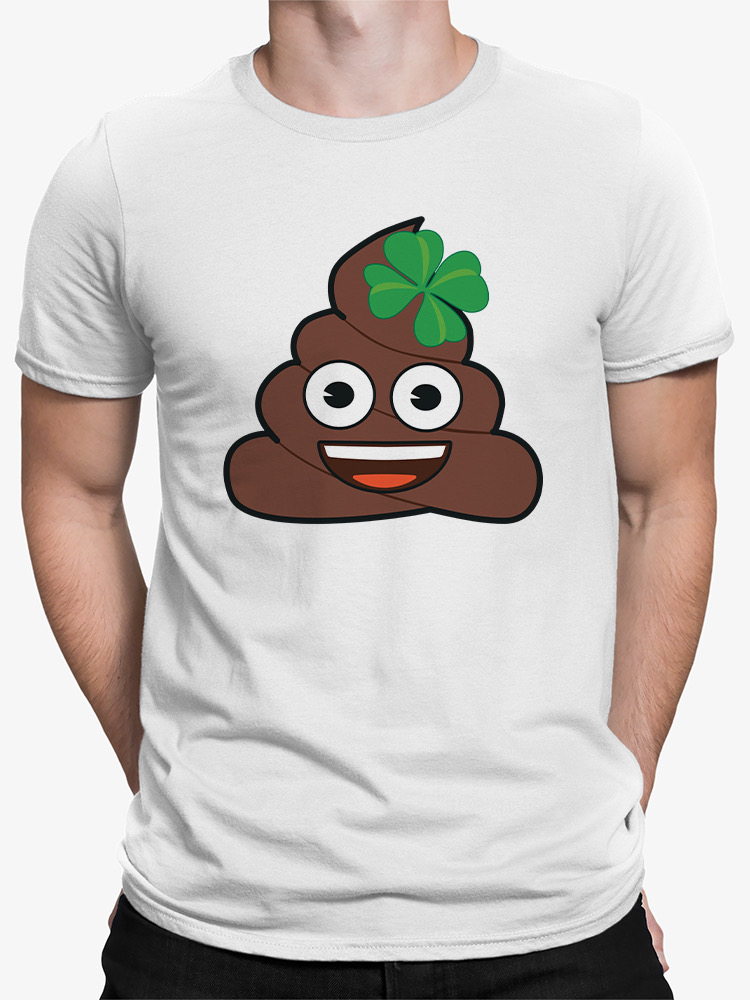 Officially Licensed Emoji Lucky Poo - Fun Clover Design Men's T-shirt - Picture 21 of 24