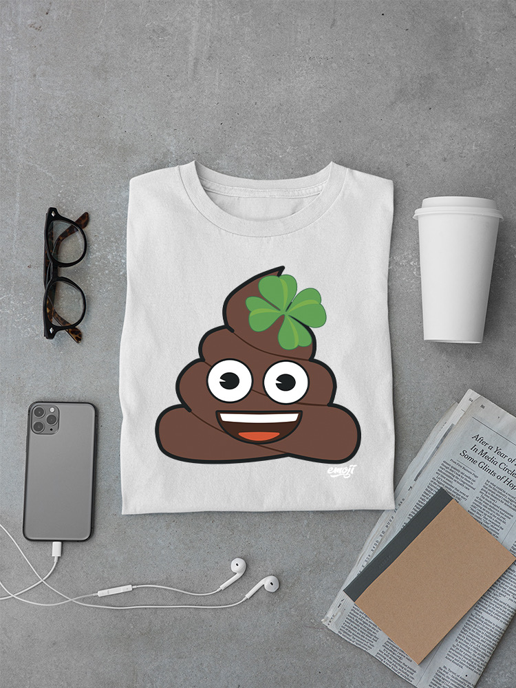 Officially Licensed Emoji Lucky Poo - Fun Clover Design Men's T-shirt - Picture 23 of 24