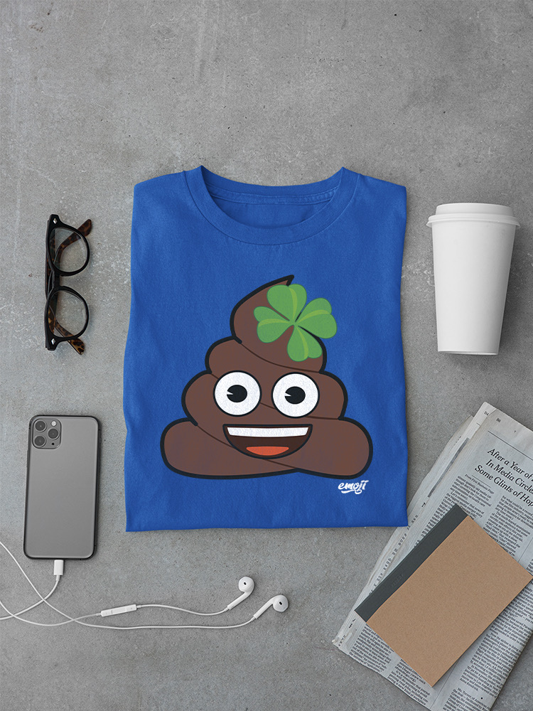 Officially Licensed Emoji Lucky Poo - Fun Clover Design Men's T-shirt - Picture 19 of 24