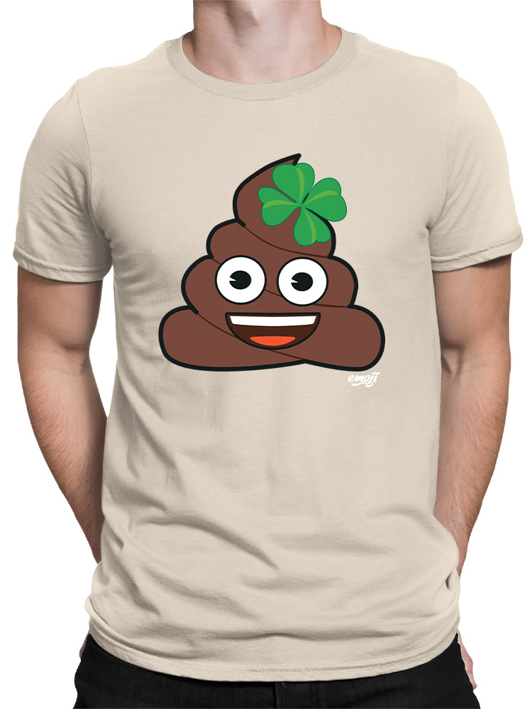 Officially Licensed Emoji Lucky Poo - Fun Clover Design Men's T-shirt - Picture 9 of 24