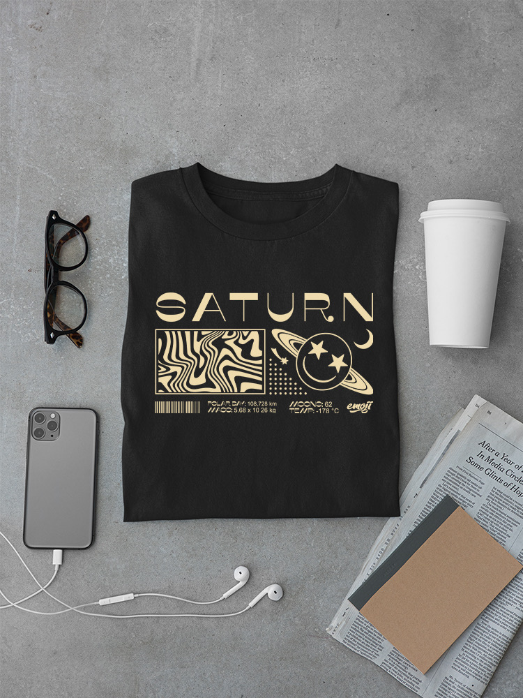 Saturn Vibes - Cosmic Planet Emoji Design Men's T-shirt - Picture 7 of 16