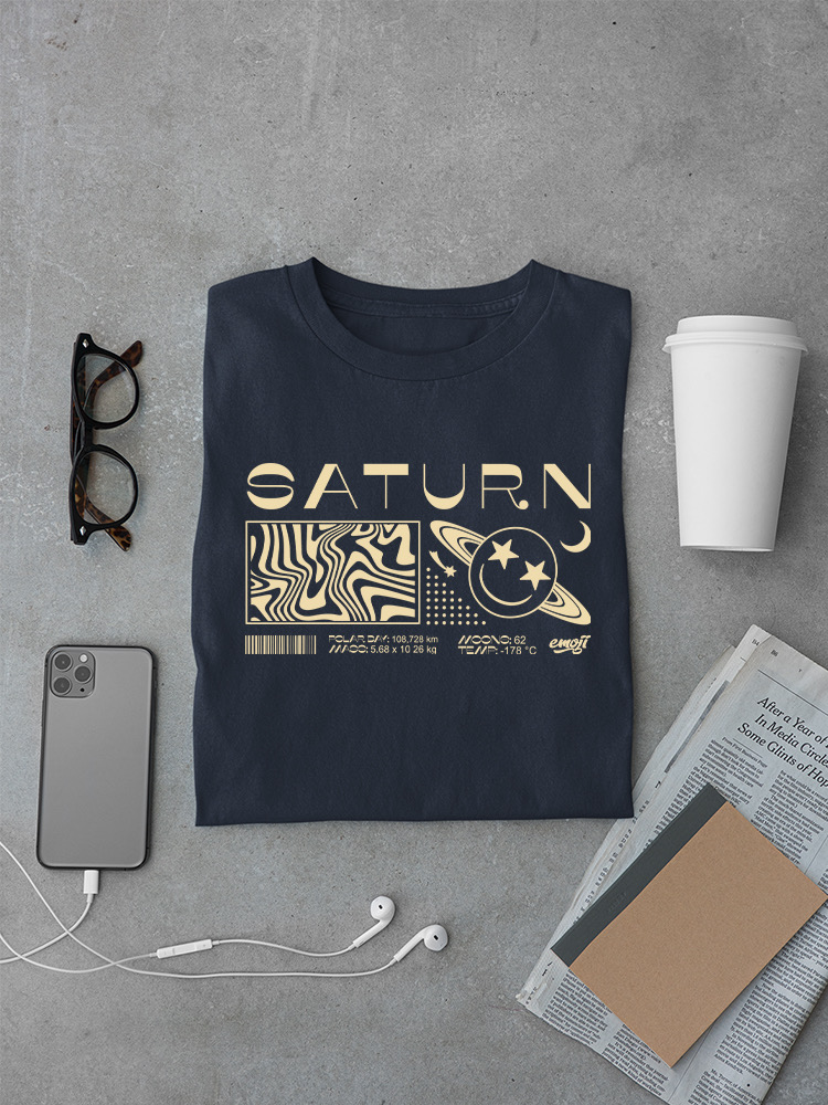 Saturn Vibes - Cosmic Planet Emoji Design Men's T-shirt - Picture 11 of 16