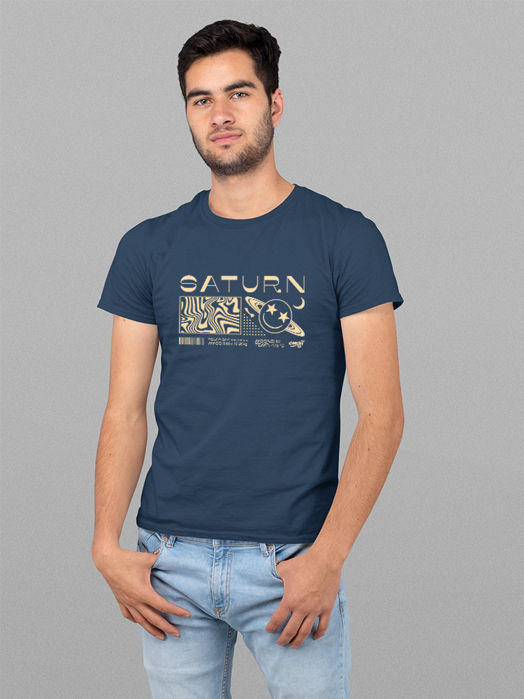 Saturn Vibes - Cosmic Planet Emoji Design Men's T-shirt - Picture 10 of 16