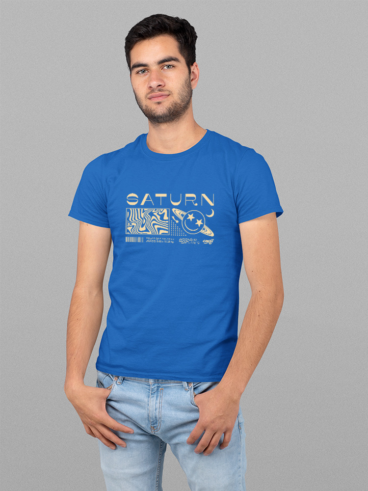 Saturn Vibes - Cosmic Planet Emoji Design Men's T-shirt - Picture 14 of 16