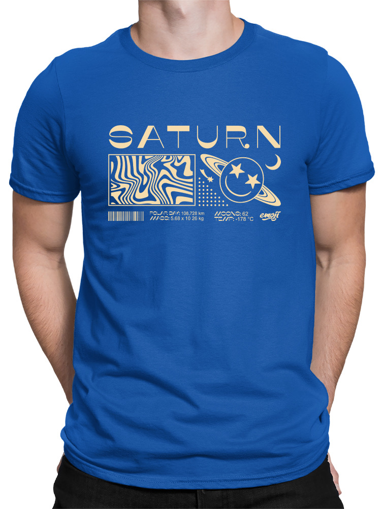 Saturn Vibes - Cosmic Planet Emoji Design Men's T-shirt - Picture 13 of 16