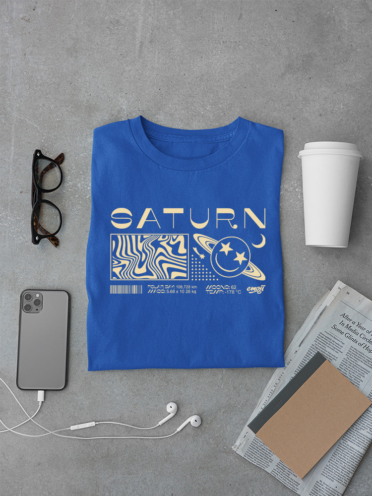 Saturn Vibes - Cosmic Planet Emoji Design Men's T-shirt - Picture 15 of 16