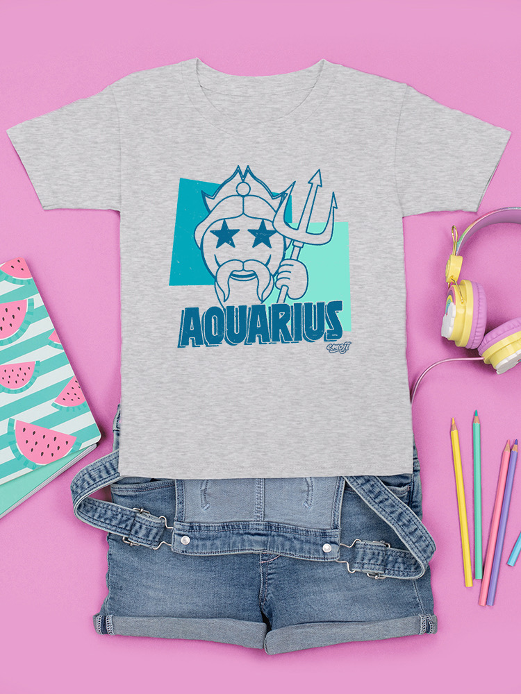 Camiseta juvenil con licencia oficial Emoji Acuario Vibes - diseño tridente - Imagen 7 de 24