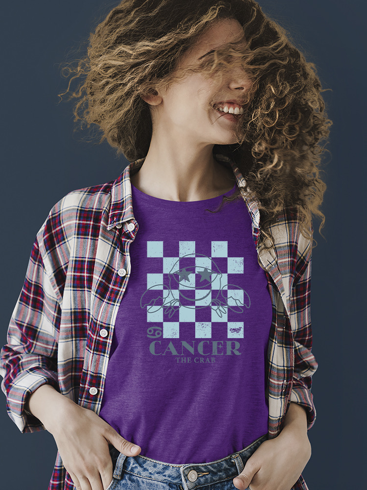 Krebs Sternzeichen - Emoji Krabbe Grafik Damen T-Shirt - Bild 14 von 20