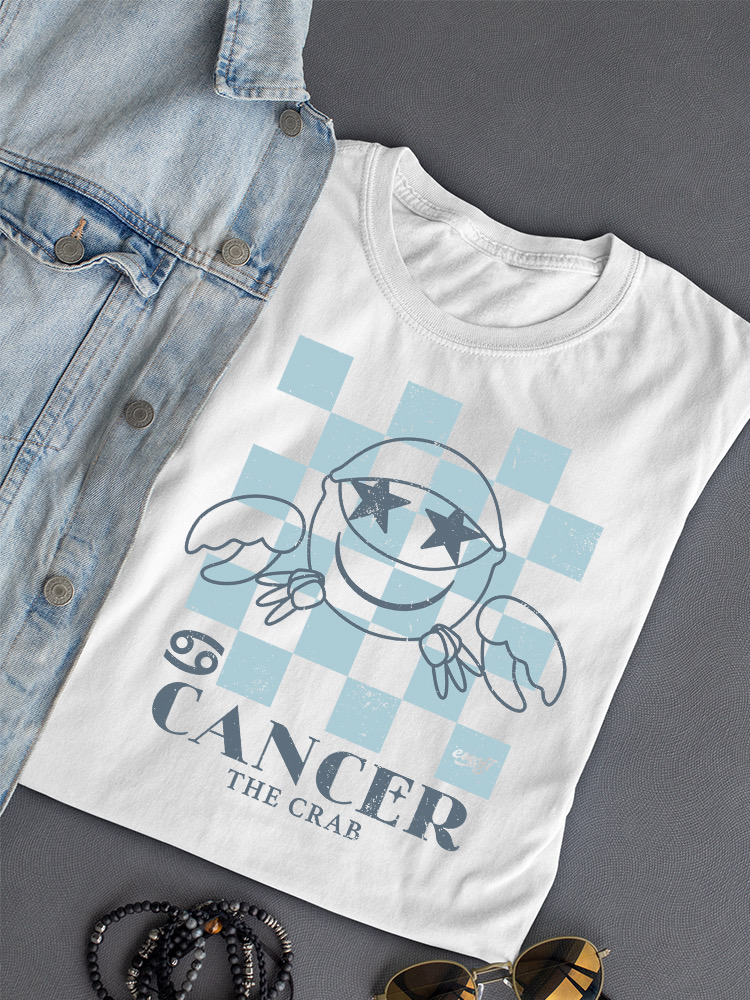 Krebs Sternzeichen - Emoji Krabbe Grafik Damen T-Shirt - Bild 19 von 20