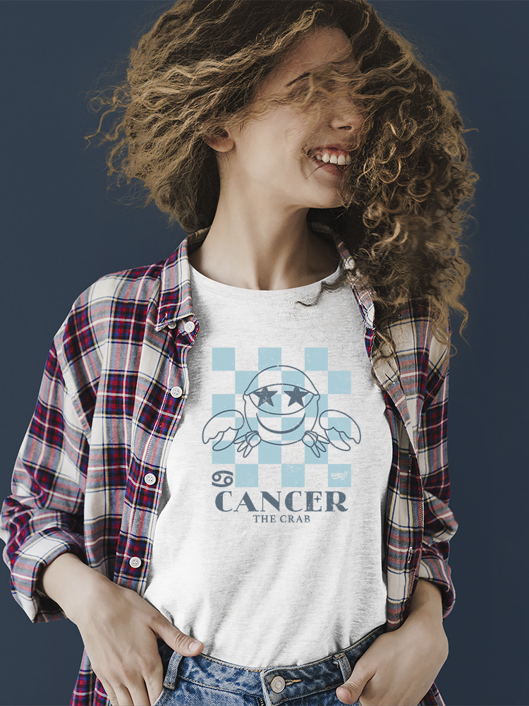 Krebs Sternzeichen - Emoji Krabbe Grafik Damen T-Shirt - Bild 18 von 20