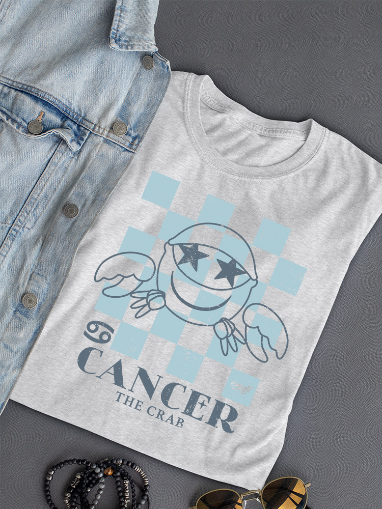 Krebs Sternzeichen - Emoji Krabbe Grafik Damen T-Shirt - Bild 7 von 20