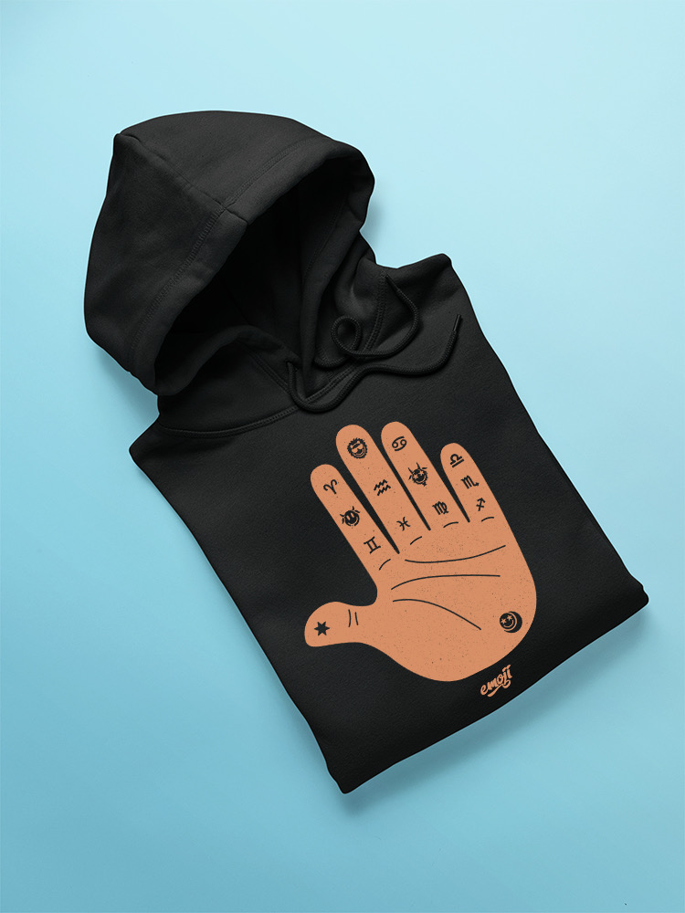 Astro Palmistry - Zodiac Hand Emoji Art Design Men's Hoodie - Bild 7 von 24