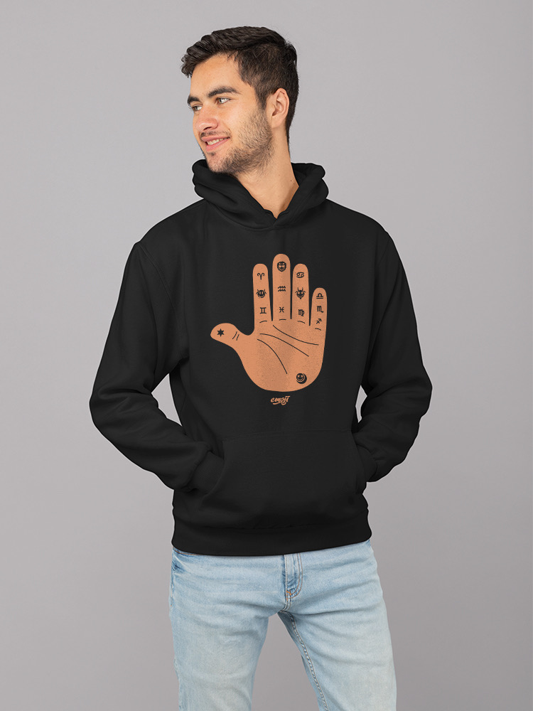 Astro Palmistry - Zodiac Hand Emoji Art Design Men's Hoodie - Bild 6 von 24