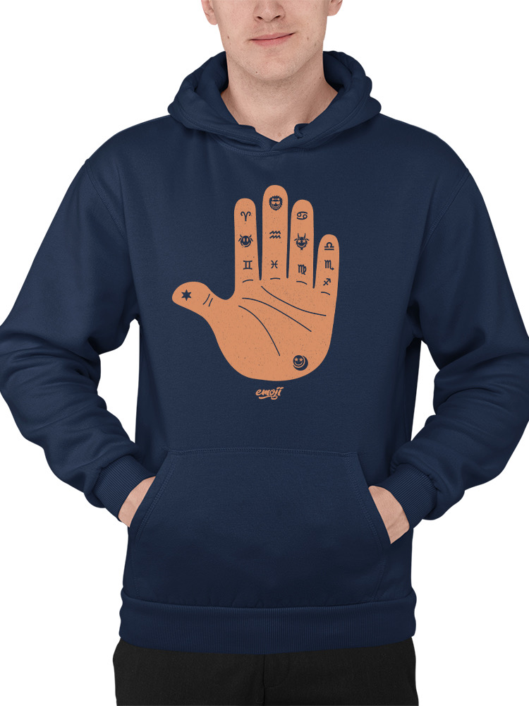 Astro Palmistry - Zodiac Hand Emoji Art Design Men's Hoodie - Bild 13 von 24