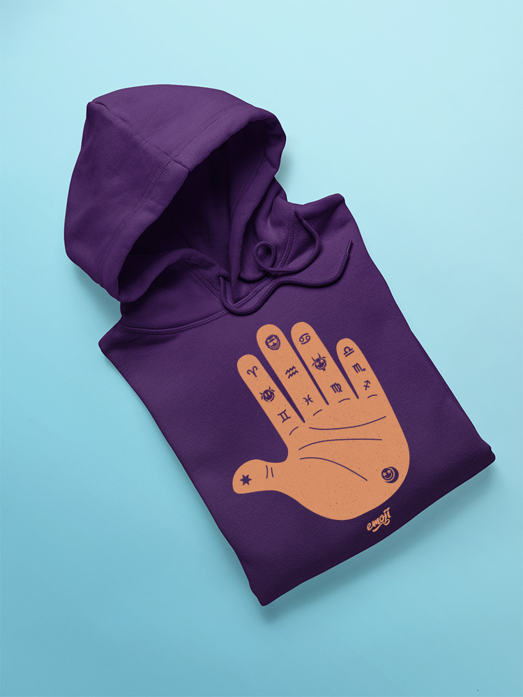 Astro Palmistry - Zodiac Hand Emoji Art Design Men's Hoodie - Bild 19 von 24