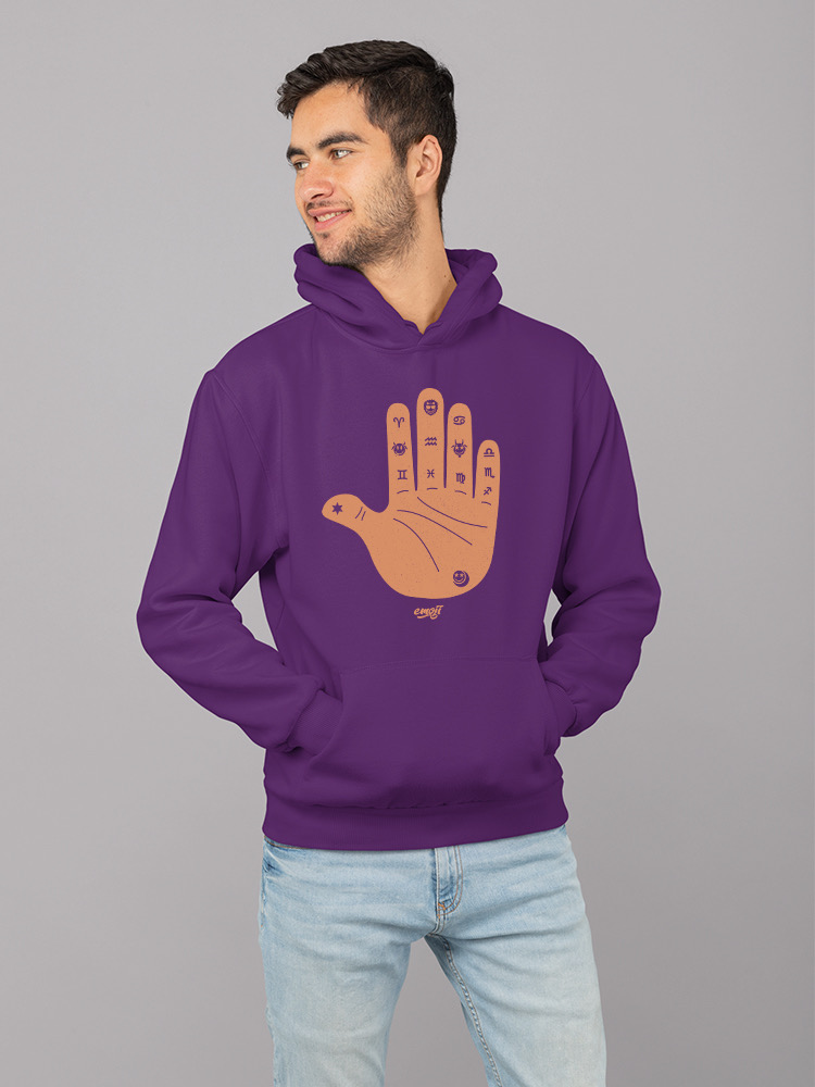 Astro Palmistry - Zodiac Hand Emoji Art Design Men's Hoodie - Bild 18 von 24