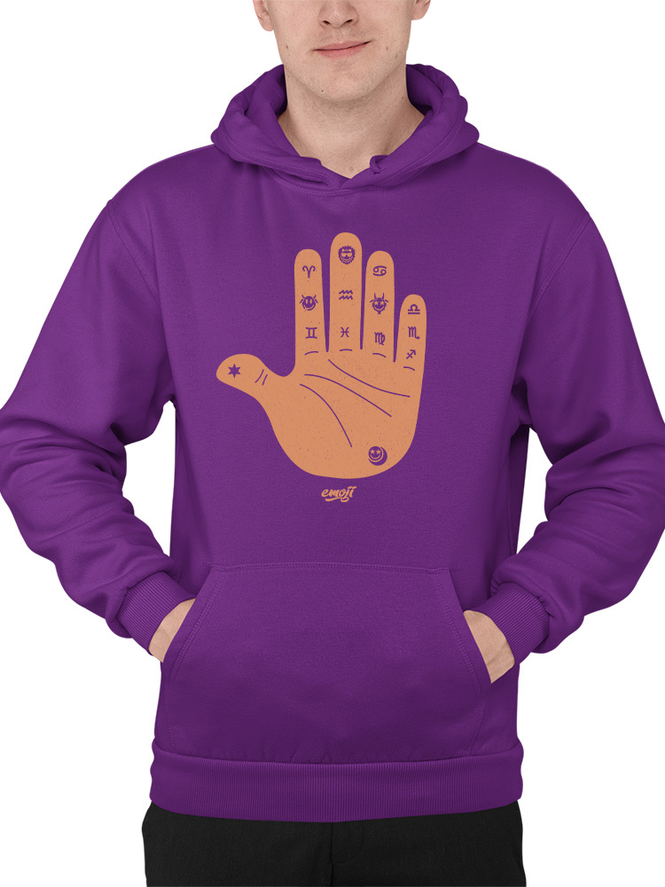 Astro Palmistry - Zodiac Hand Emoji Art Design Men's Hoodie - Bild 17 von 24